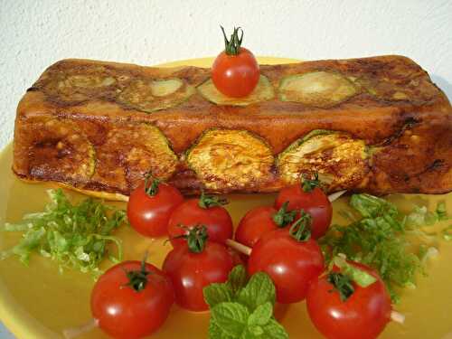 Terrine de lotte et de lingue sur lit de courgettes