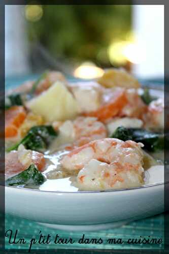 P'tite blanquette de crevettes, crème de cooc et butternut