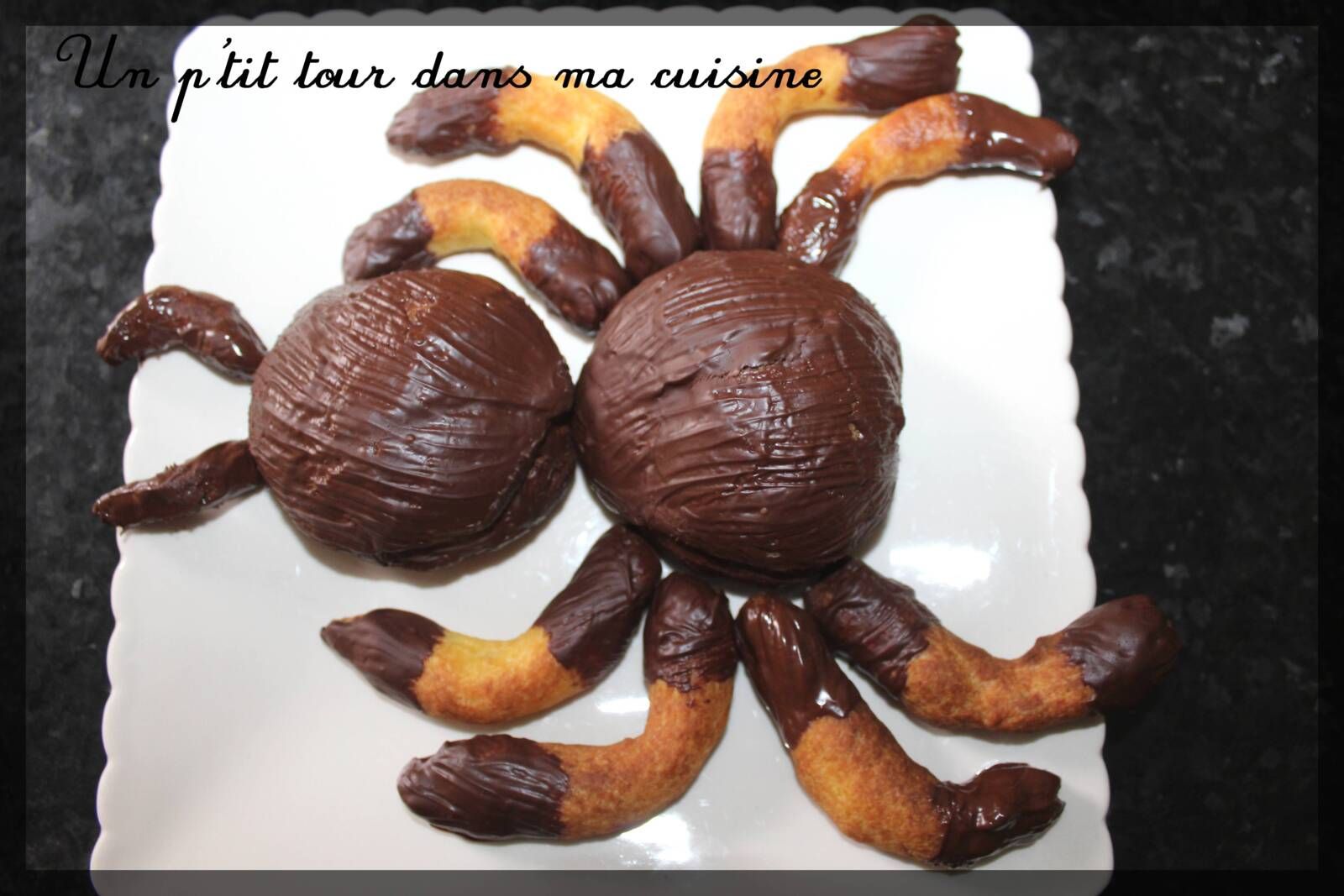 P'tites araignées choux à la crème et chocolat pour Halloween