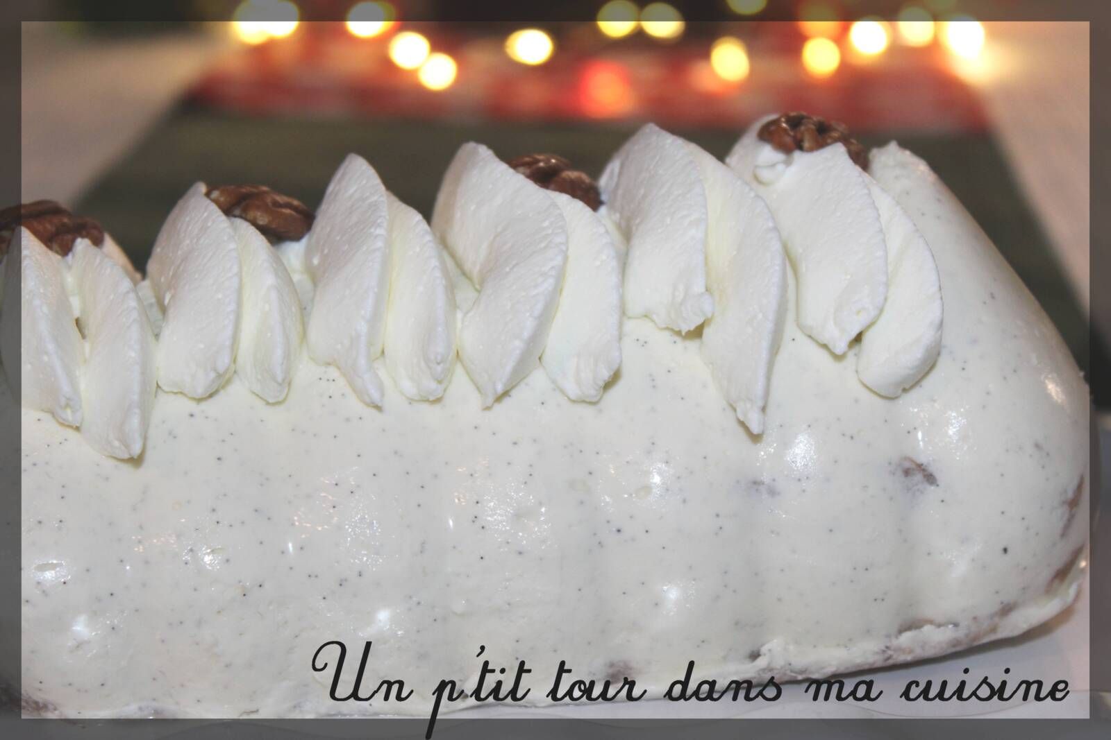 P'tite bûche vanille, praliné et noix de pécan