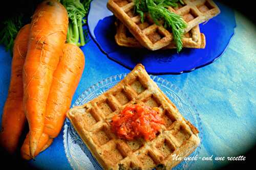 Gaufres à la carotte et chutney de tomate