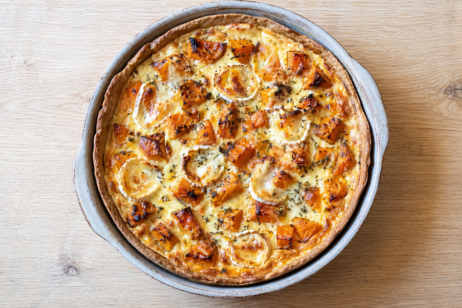 Tarte butternut et chèvre fondante