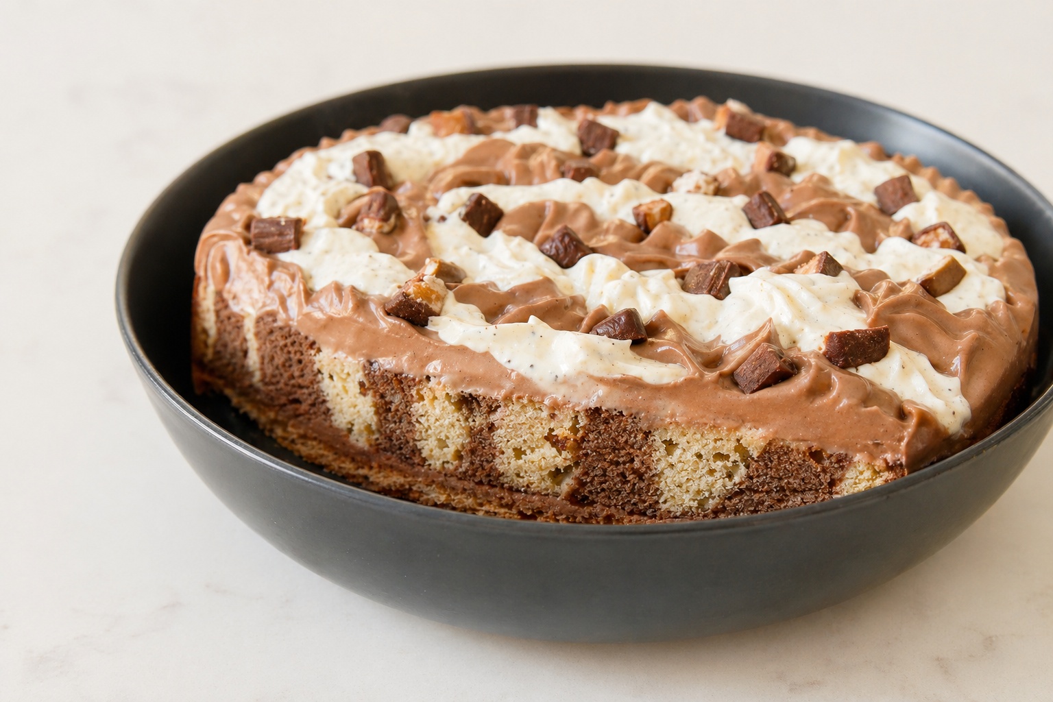 Tarte marbrée Dakatine au chocolat