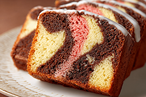 Cake marbre 3 couleurs moelleux