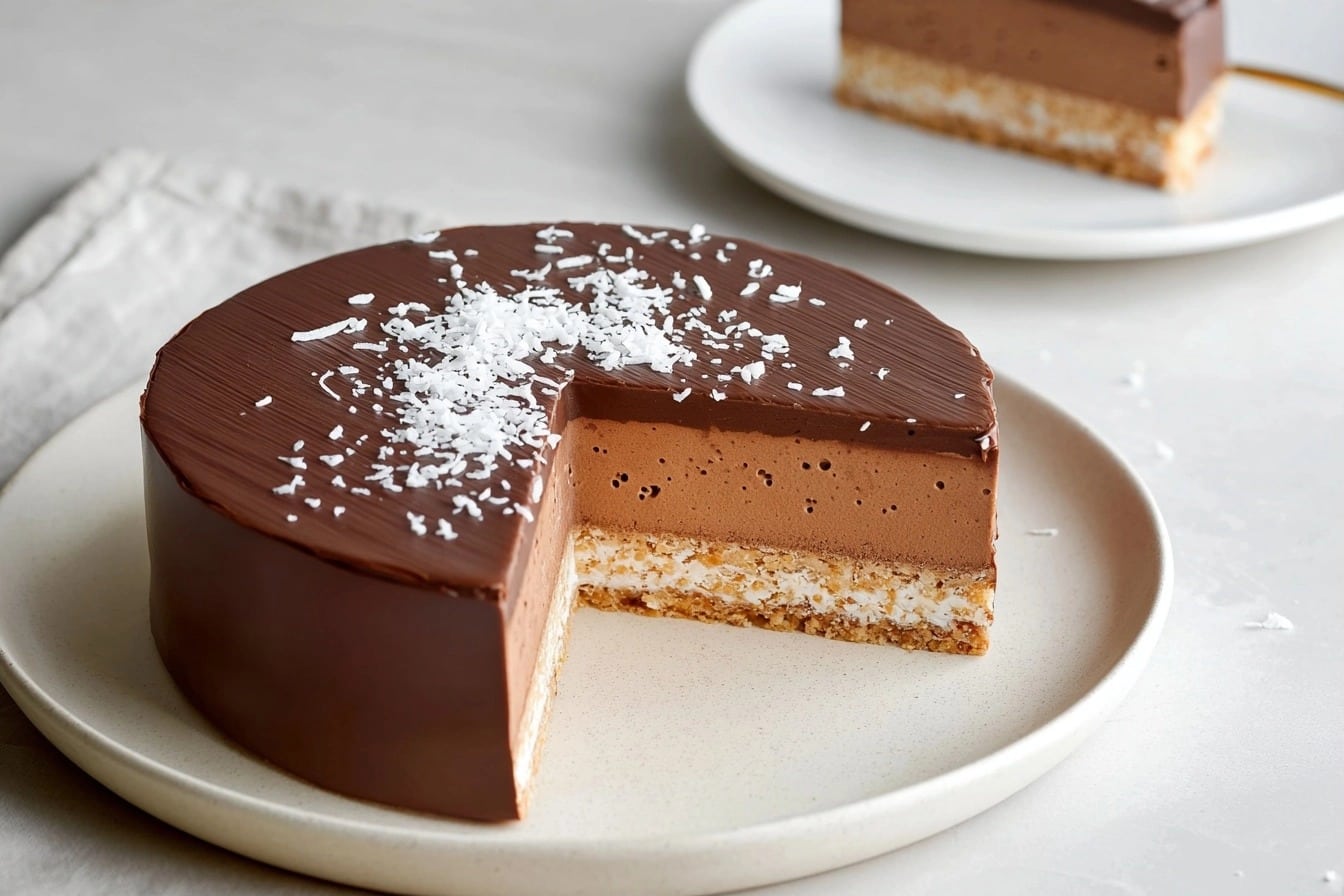 Entremet chocolat coco aérien