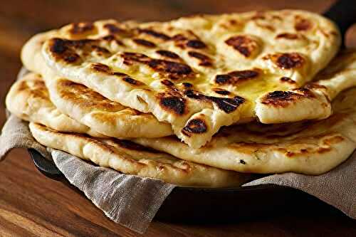 Naans nature moelleux à la poêle