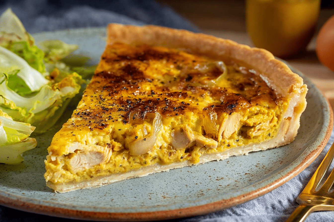 Quiche poulet curry fondante