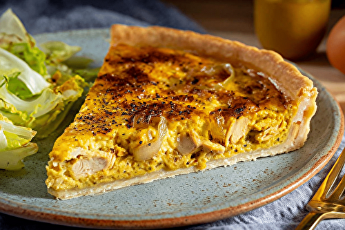 Quiche poulet curry fondante