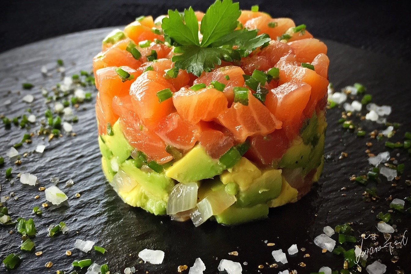Recette citron caviar : tartare de saumon fondant