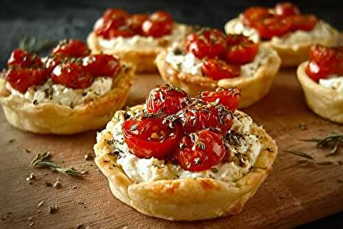 Recette tartelette salée croustillante au chèvre et tomates cerises