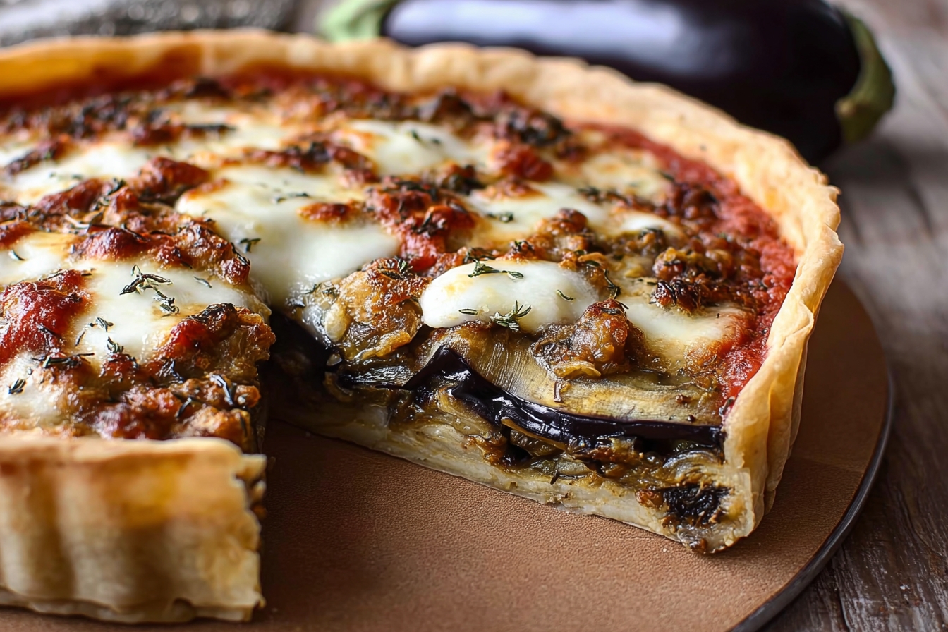 Tarte à l'aubergine fondante