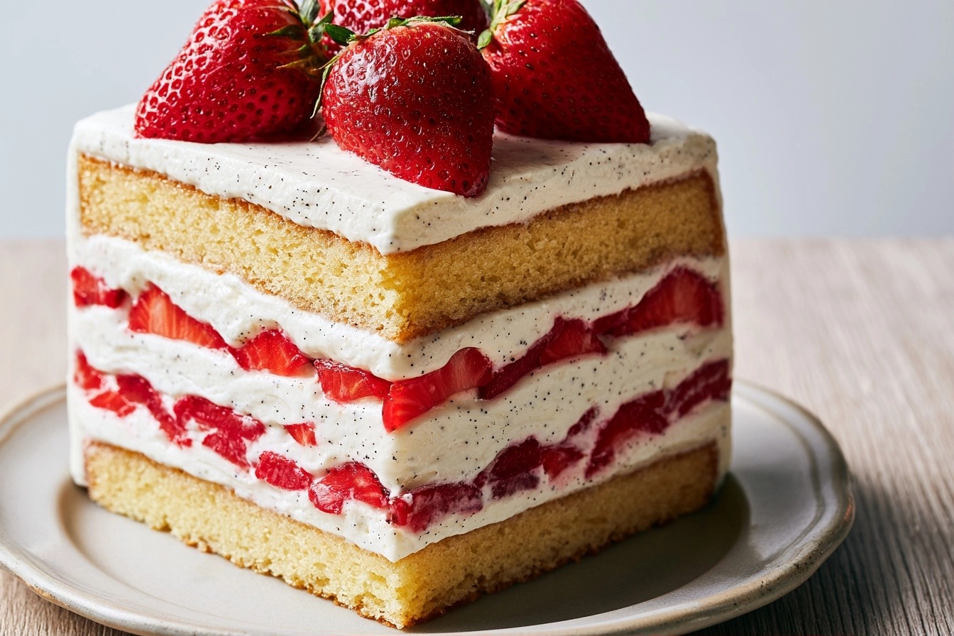 Layer cake du week-end à la vanille et aux fraises