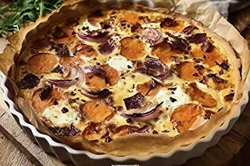 Quiche patate douce et chèvre façon bistrot