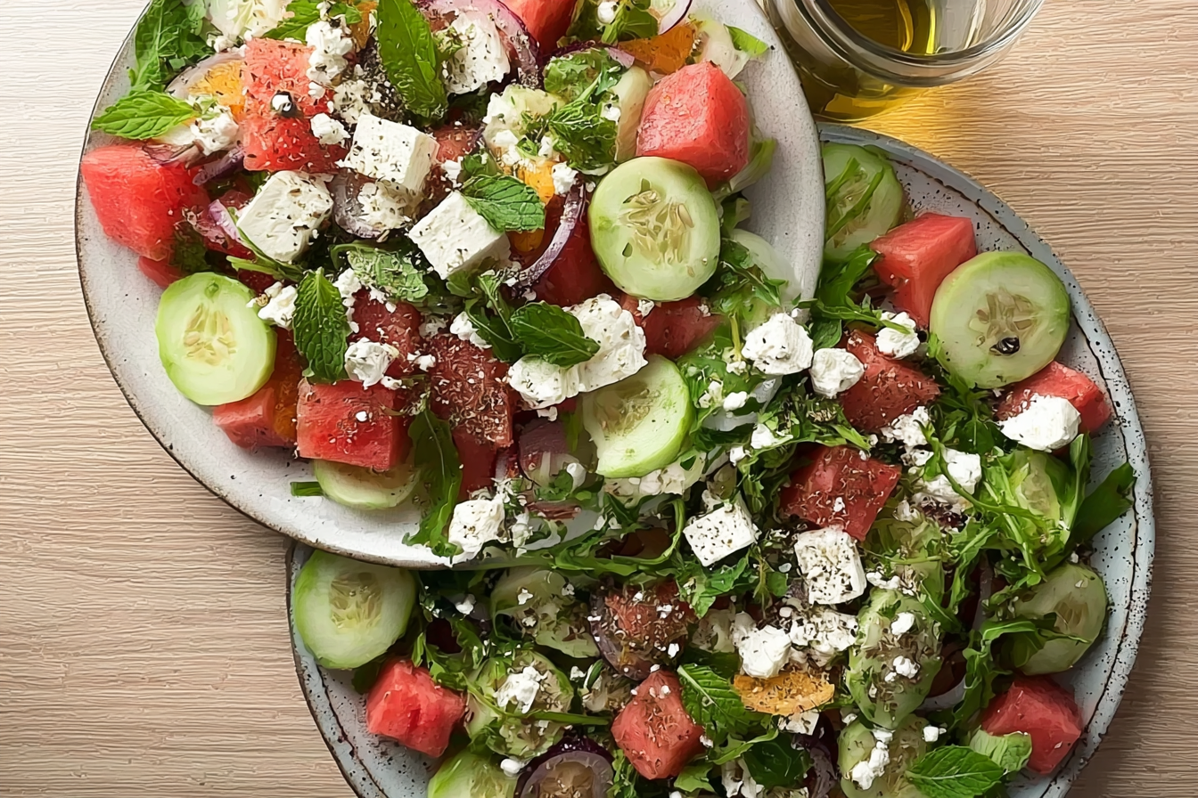 So fresh salad minute à la pastèque et féta