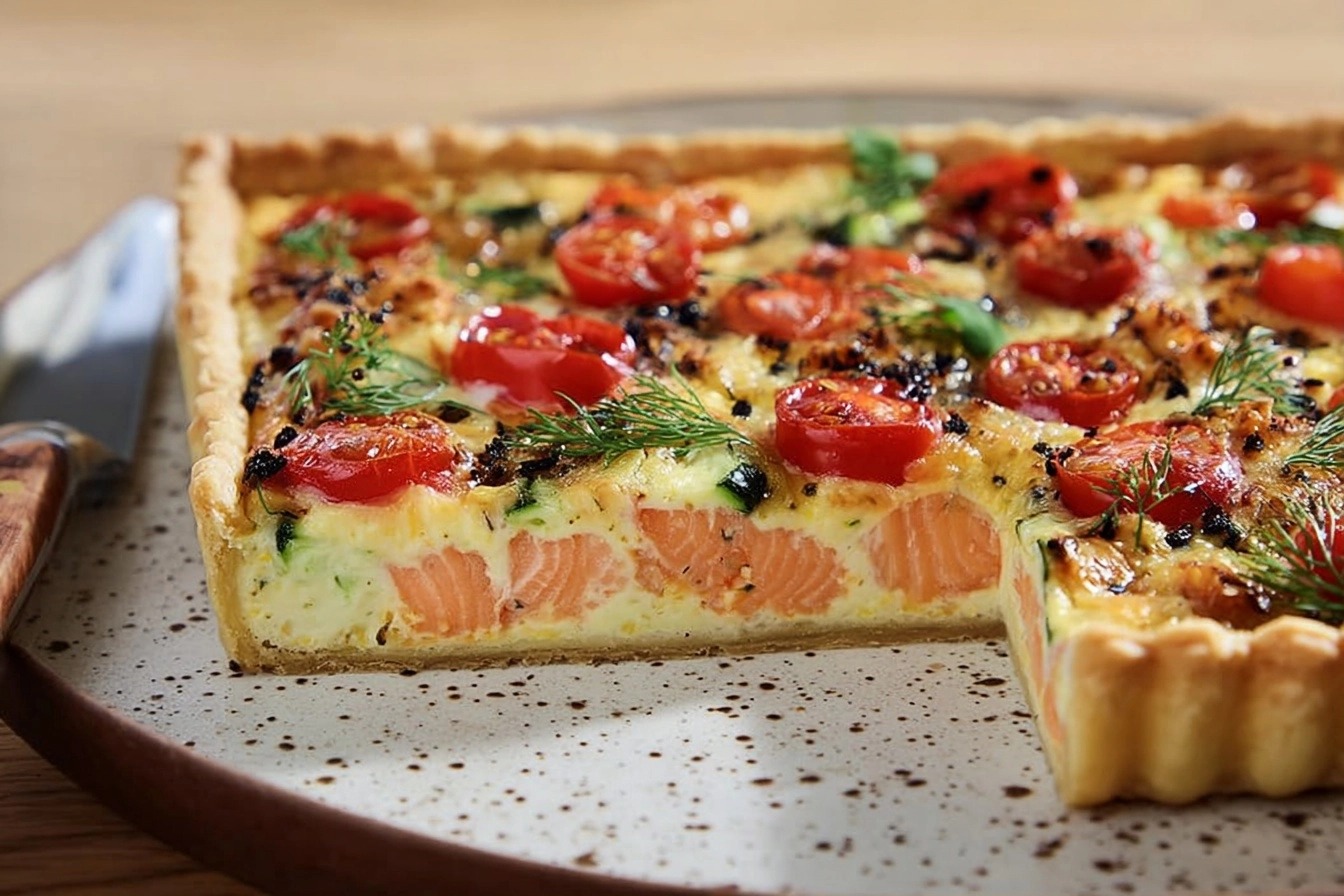 Tarte saumon courgette tomate du soir