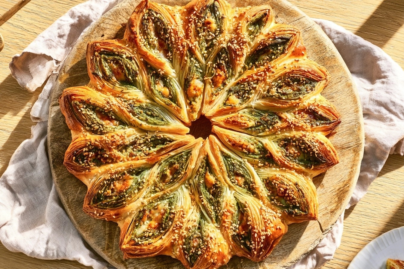 Tarte soleil apéro express au pesto et parmesan