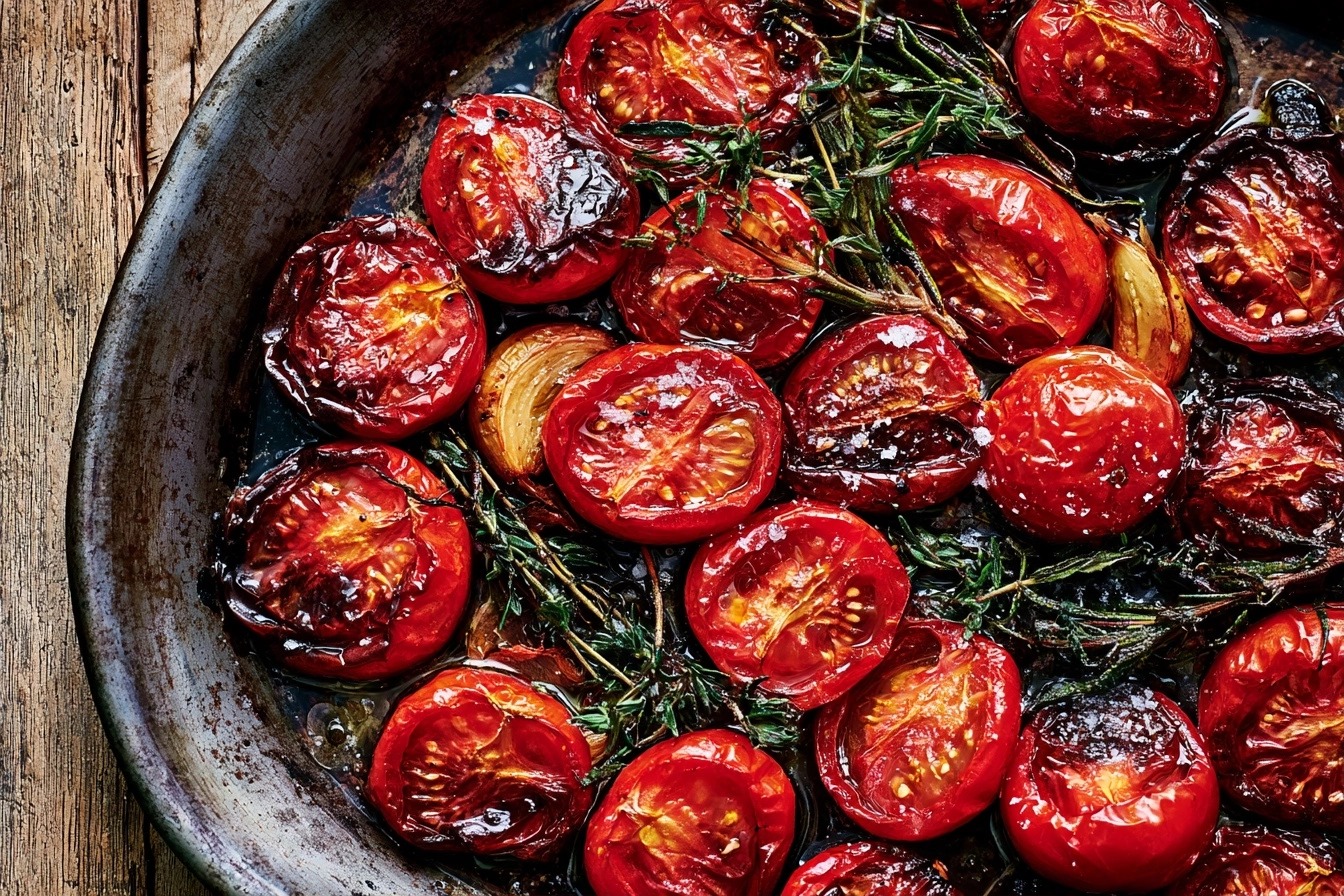 Tomates confites au four