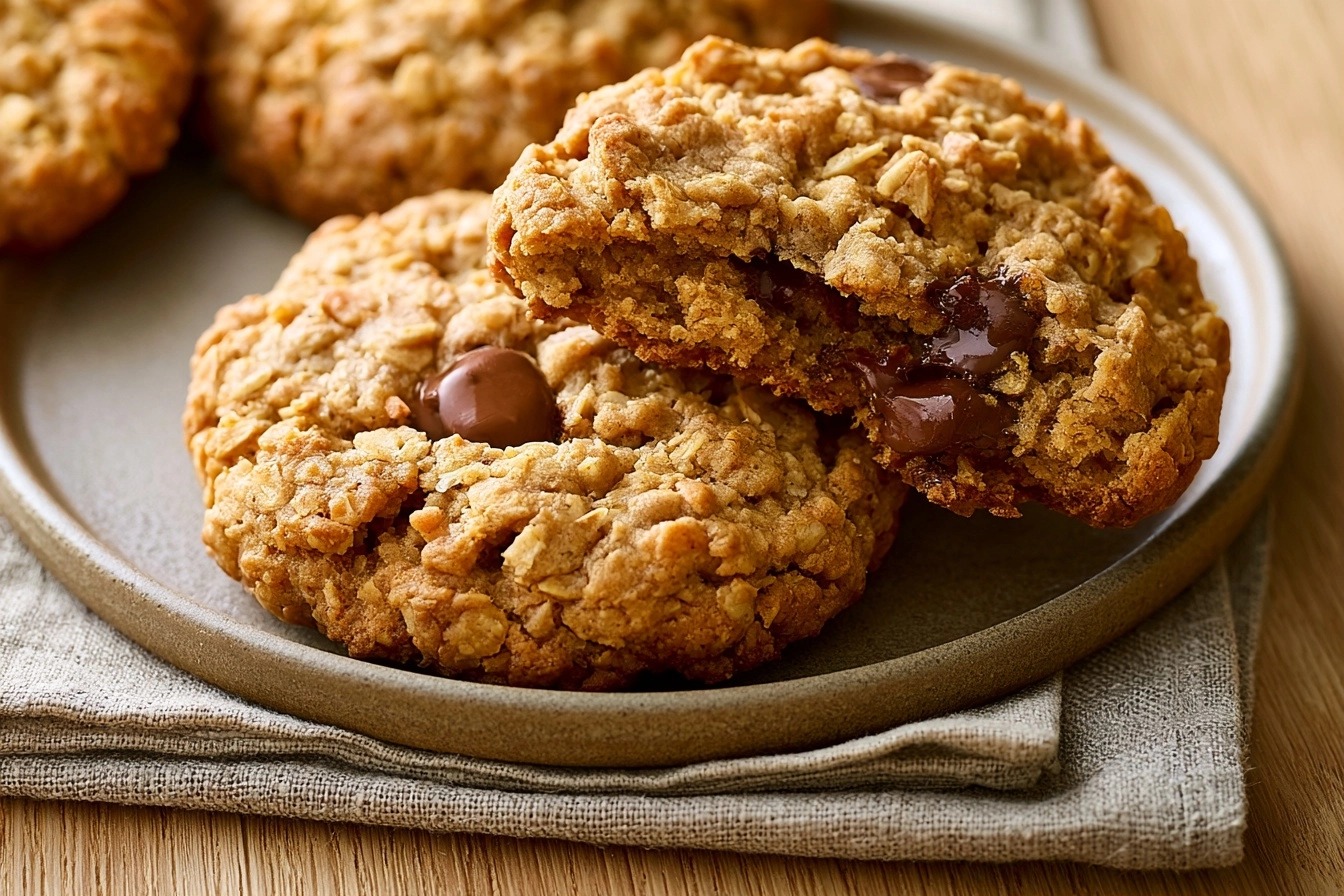 Cookies son d'avoine croustillants aux pépites de chocolat