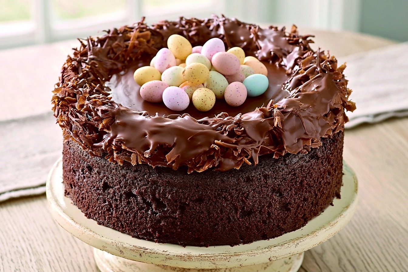 Gâteau de Pâques au chocolat façon nid