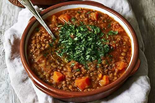 Lentilles à la marocaine mijotées