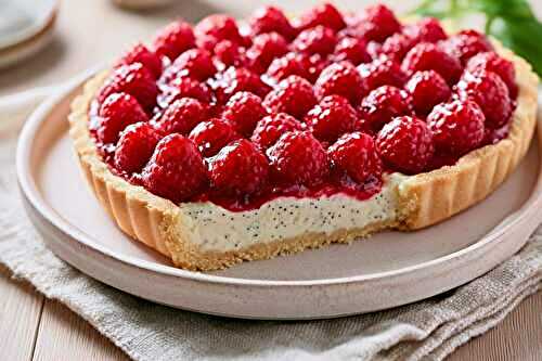 Recette tarte framboise sur pâte sablée croustillante