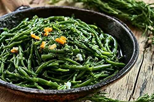 Salicornes sautées ail persil à la poêle