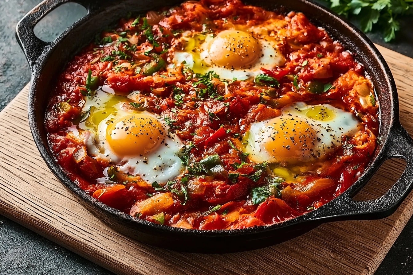 Chakchouka tunisienne à la poêle