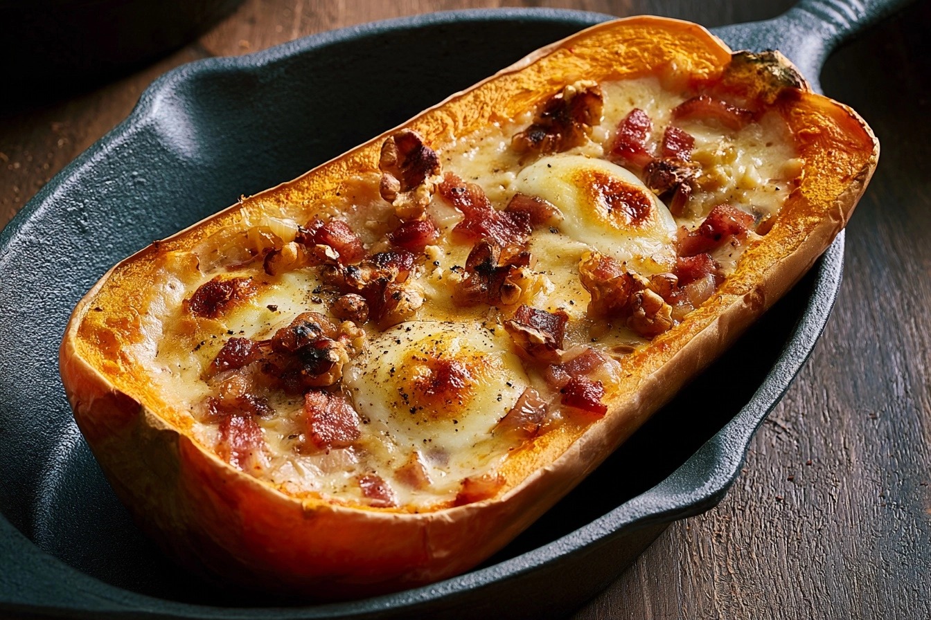 Courge butternut farcie gratinée