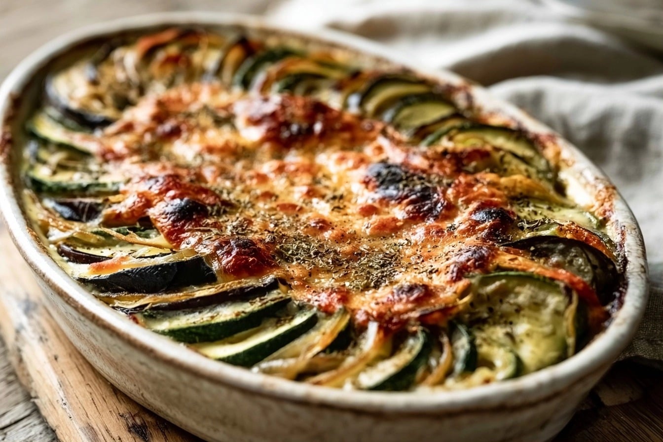 Gratin aubergine courgette doré