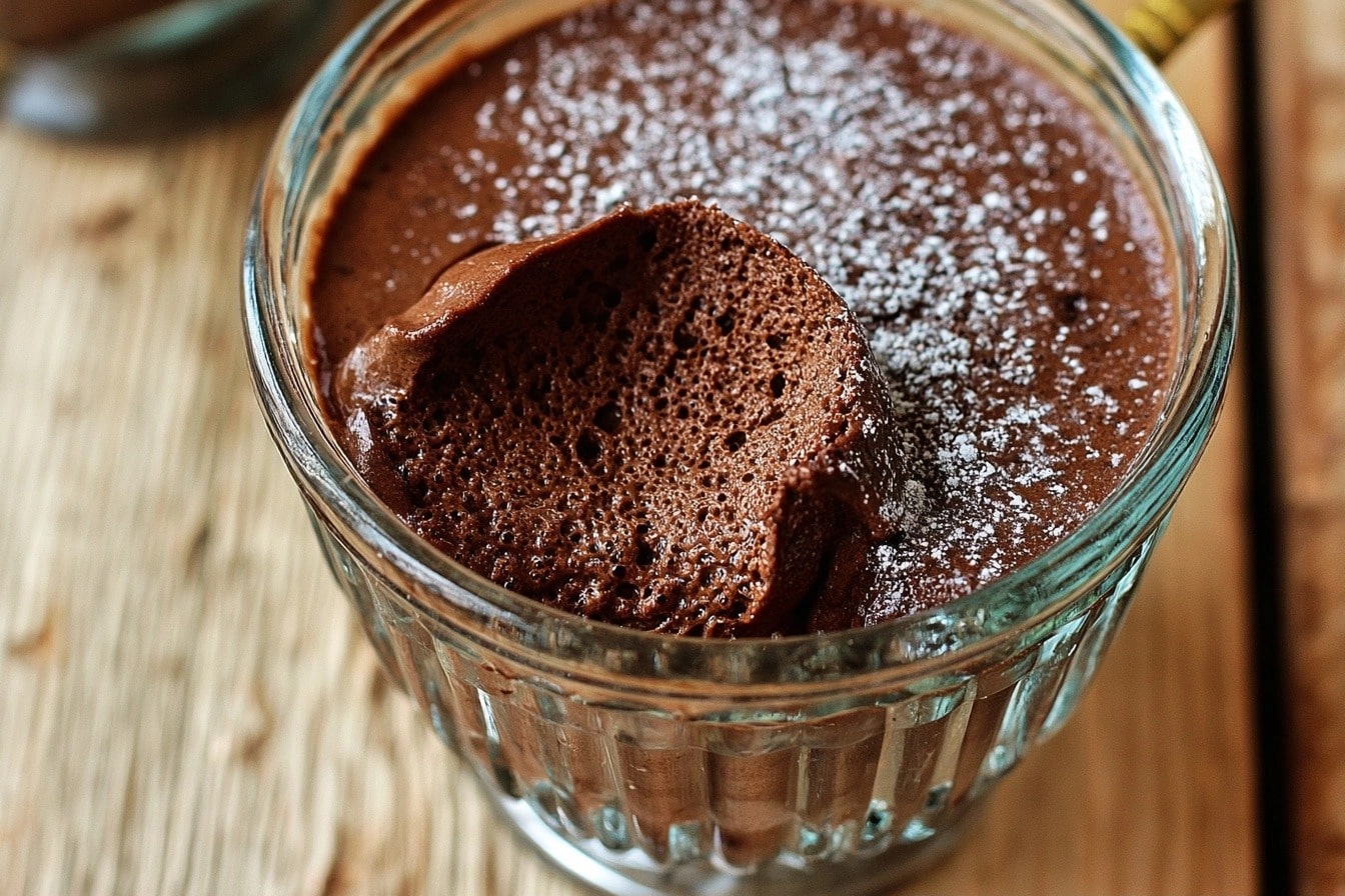 Mousse au chocolat aquafaba (pois chiche) aérienne
