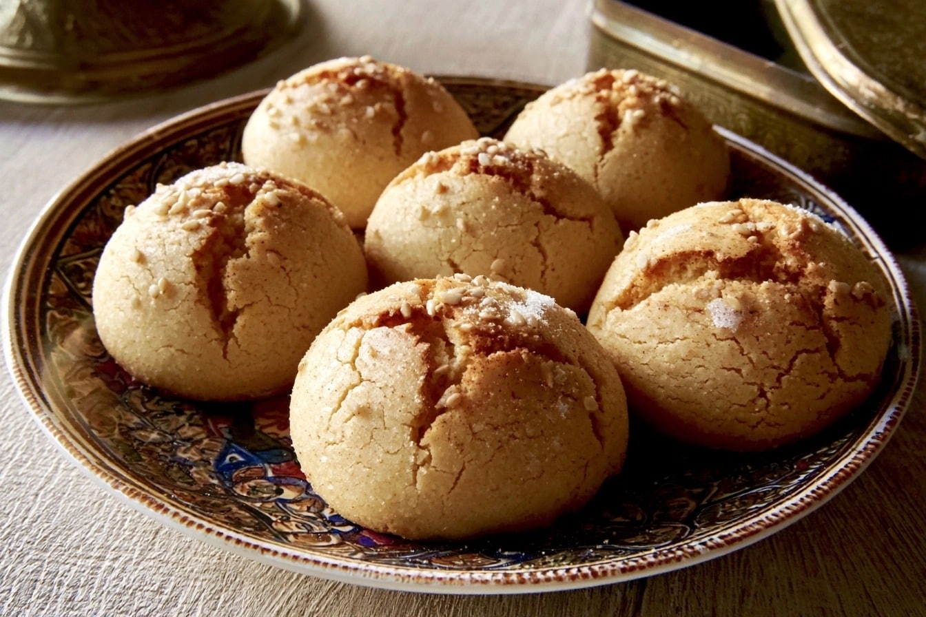 Ghriba (gâteau) craquelé aux amandes et sésame
