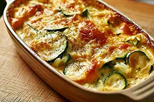 Gratin de courgettes au lait de coco doré au four