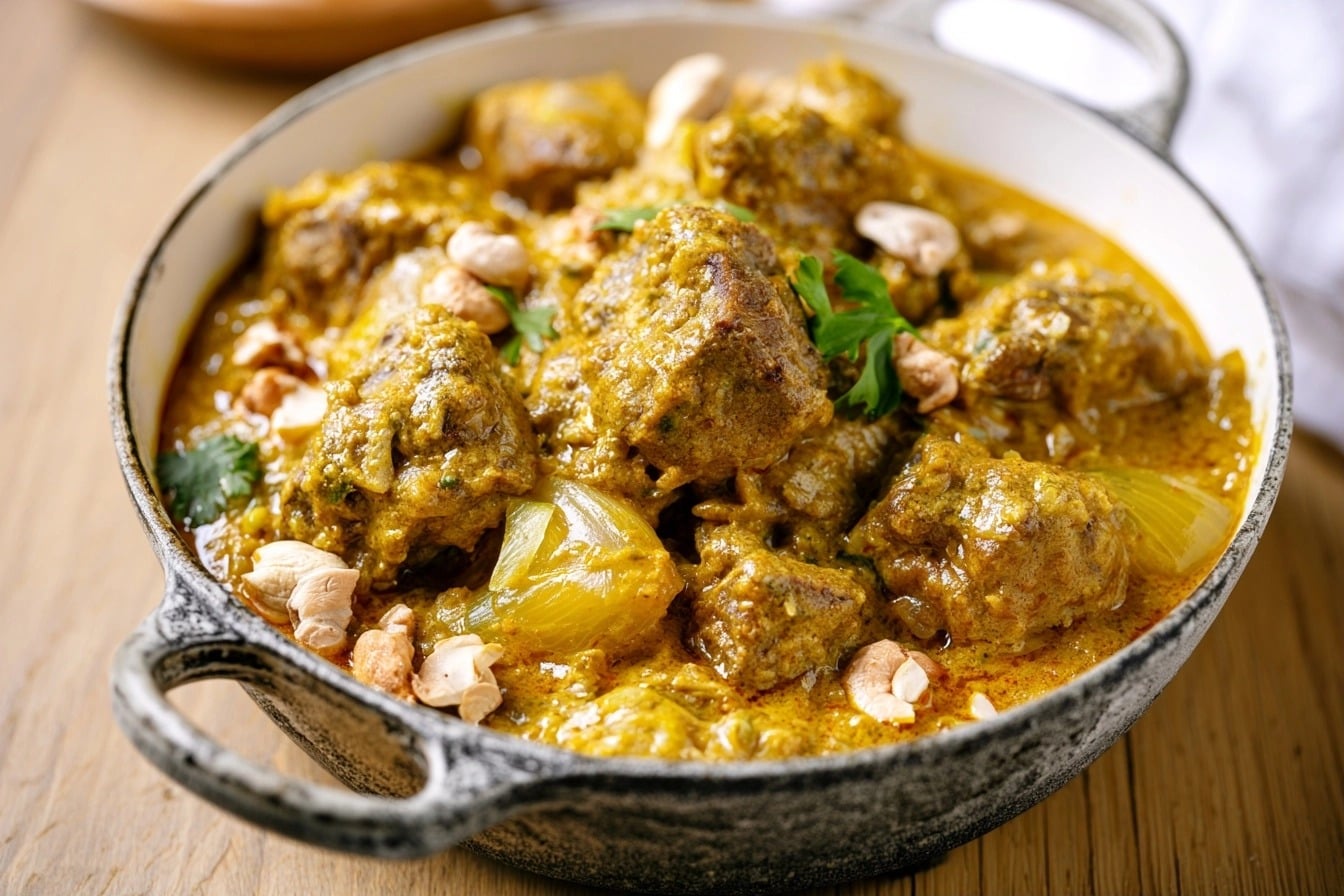 Korma d'agneau mijoté en cocotte