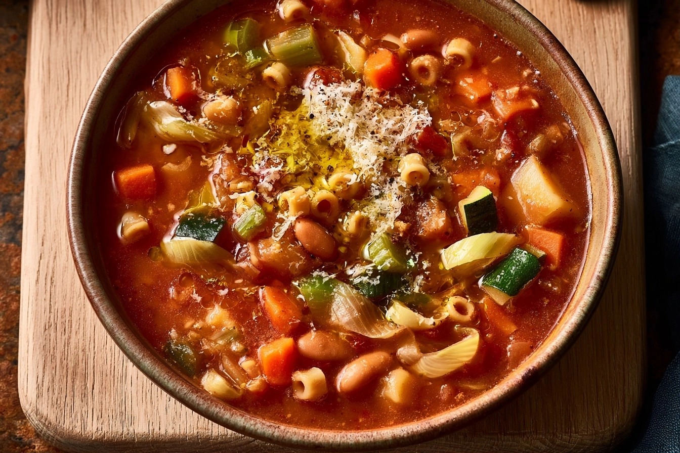 Minestrone mijoté aux légumes de saison
