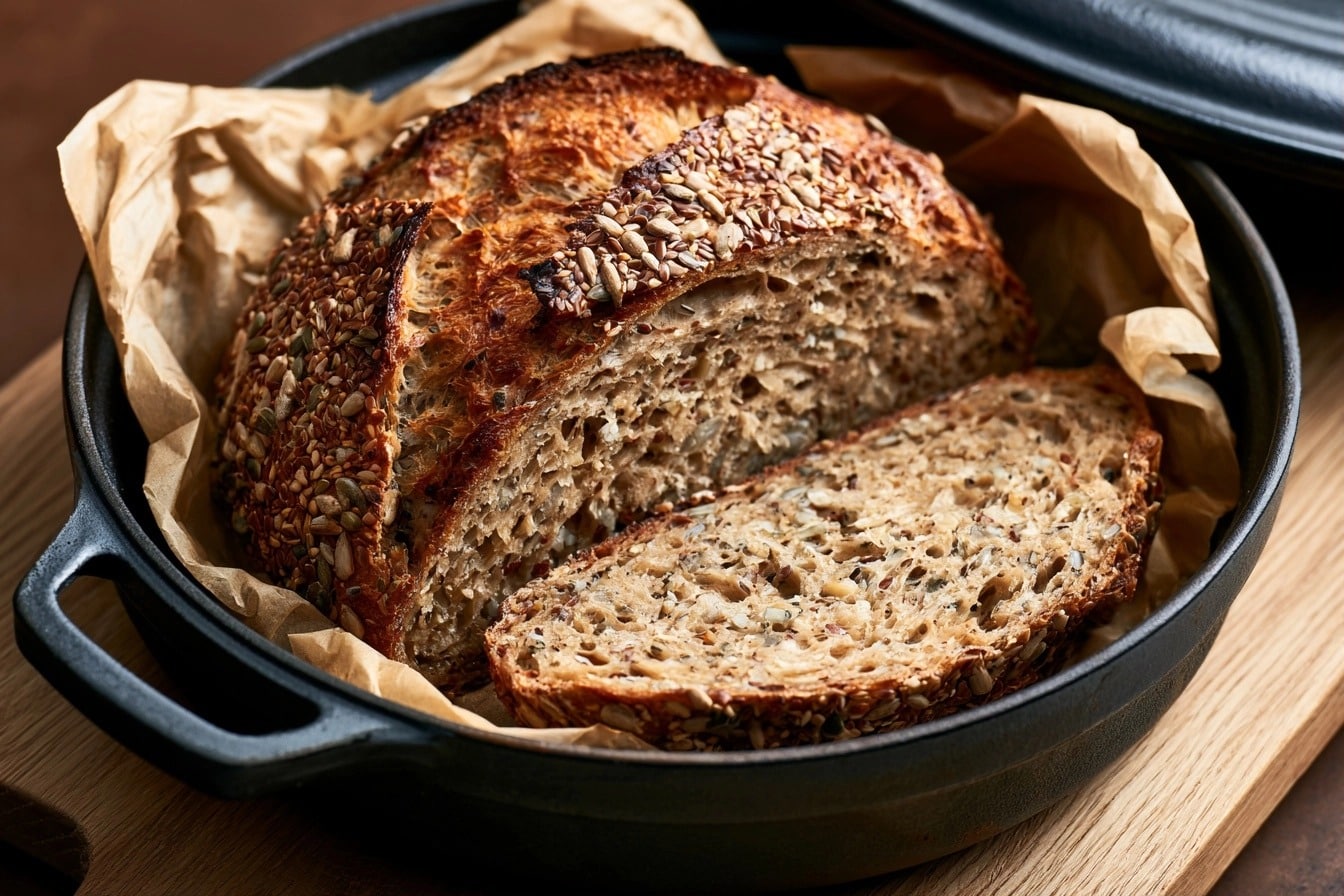 Pain aux graines en cocotte