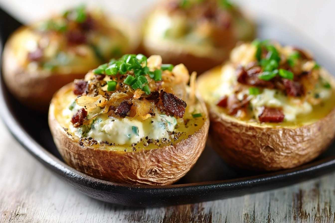 Pommes de terre farcies bretonnes au four