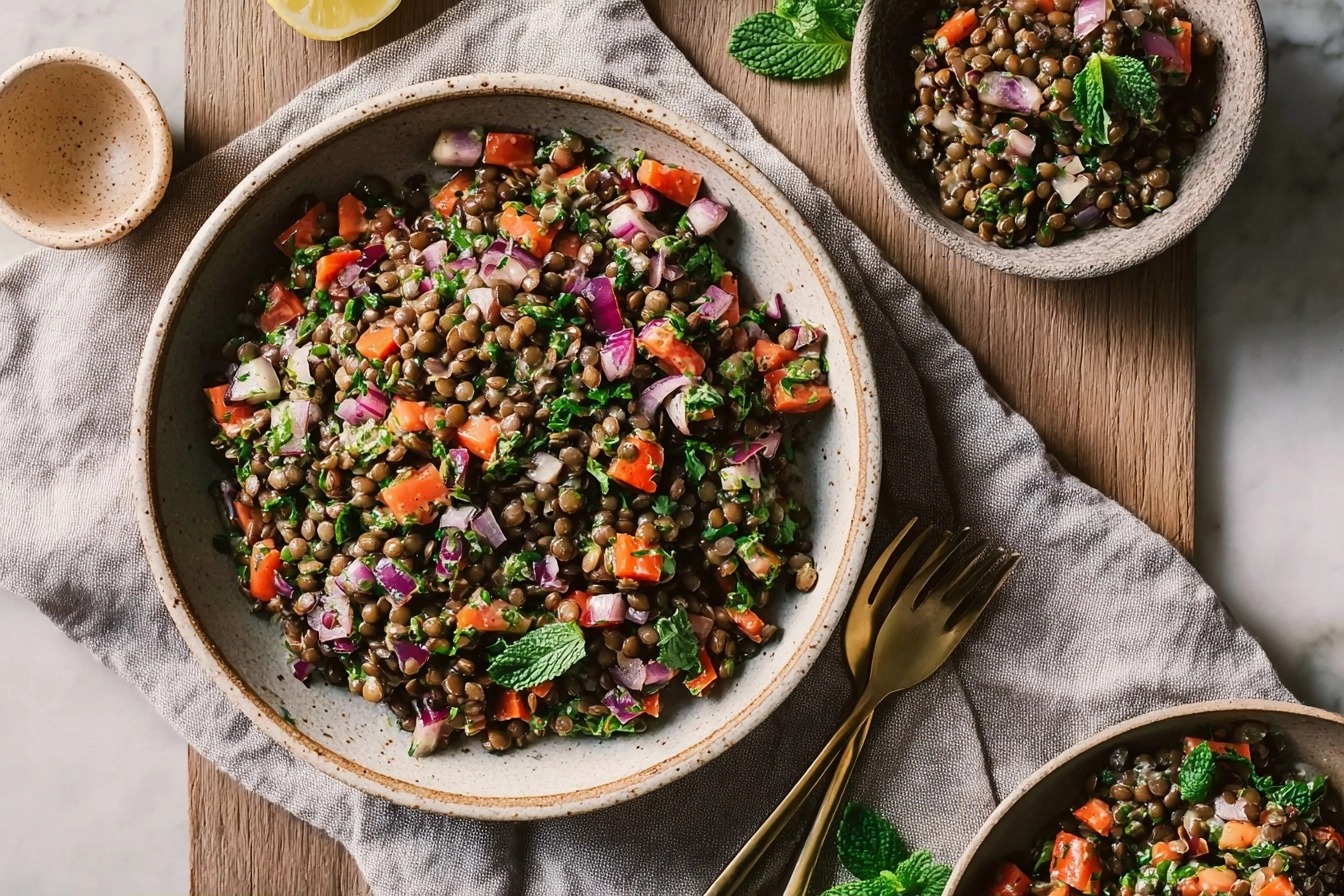 Salade de lentilles libanaise façon mezzé