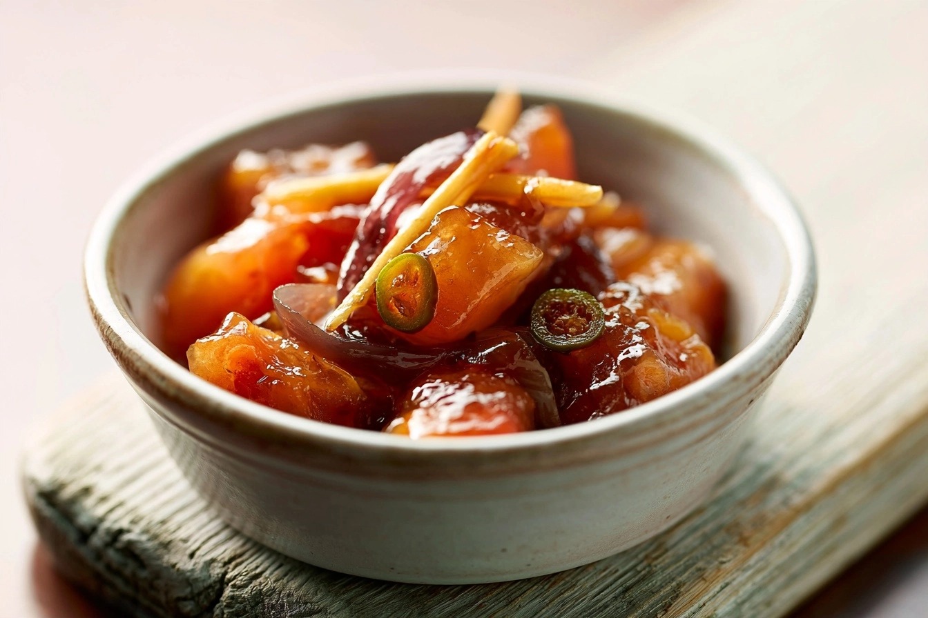 Chutney de papaye mijoté aux épices douces