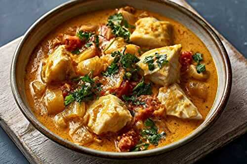 Colombo de poisson mijoté au lait de coco