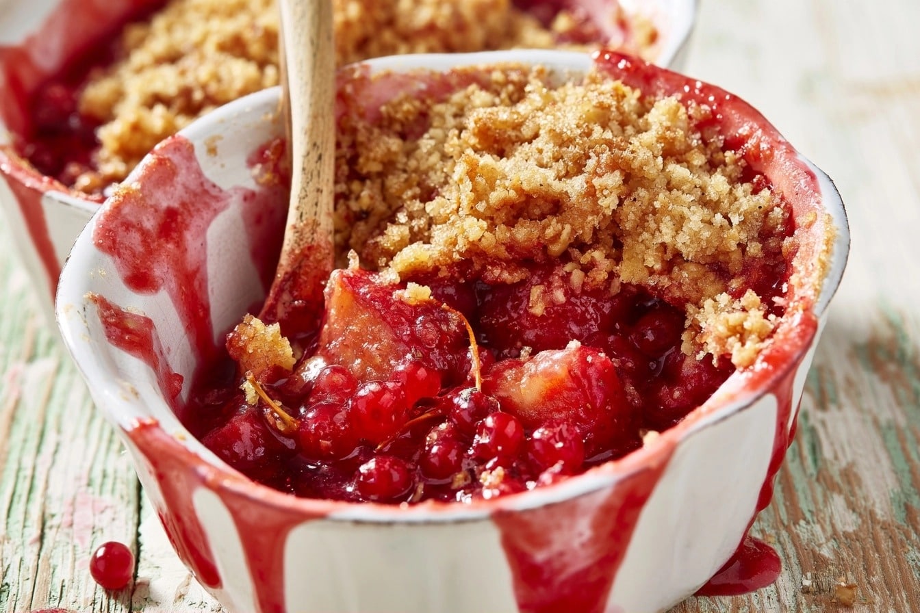 Crumble fraises-groseilles croustillant
