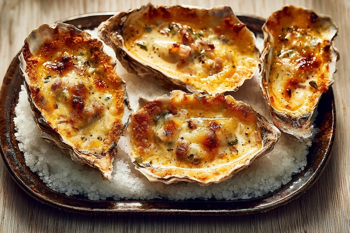 Huîtres au four gratinées