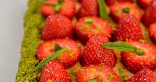 Sablé breton, fraises de Plougastel et caramel au beurre salé, de Christophe Adam