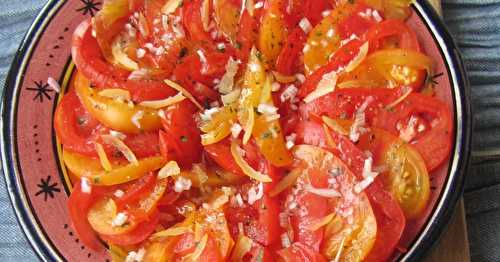 Salade de tomates au citron confit