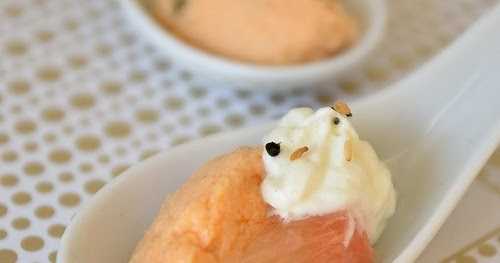 Cuillère apéritive truite-pamplemousse-crème wasabi