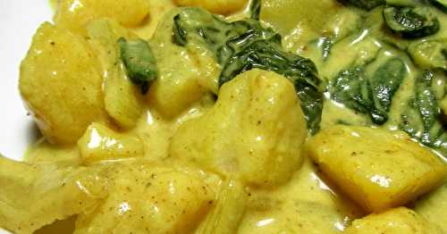 Curry de pommes de terre et blettes