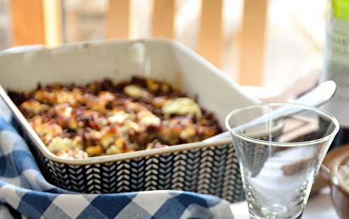 Gratin de viande hachée, carottes et feta