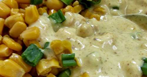 Salade de maïs , sauce crémeuse au curry