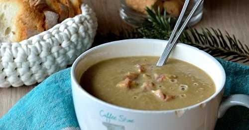 Soupe de poireaux aux marrons et au gingembre