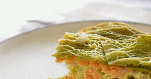 Tourte au chou vert et saumon fumé