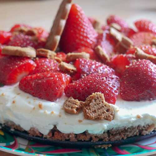 Cheesecake fraises et spéculoos (sans cuisson)